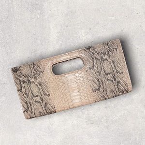 Giannini Faux Leather Snakeskin Clutch